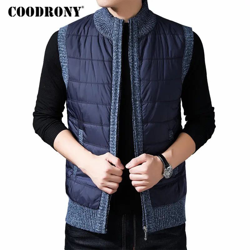 

COODRONY Brand Vest Men Warm Parka Coat With Liner Streetwear Gilet Homme 2019 Autumn Winter New Arrival Bomber Jacket Men 98001