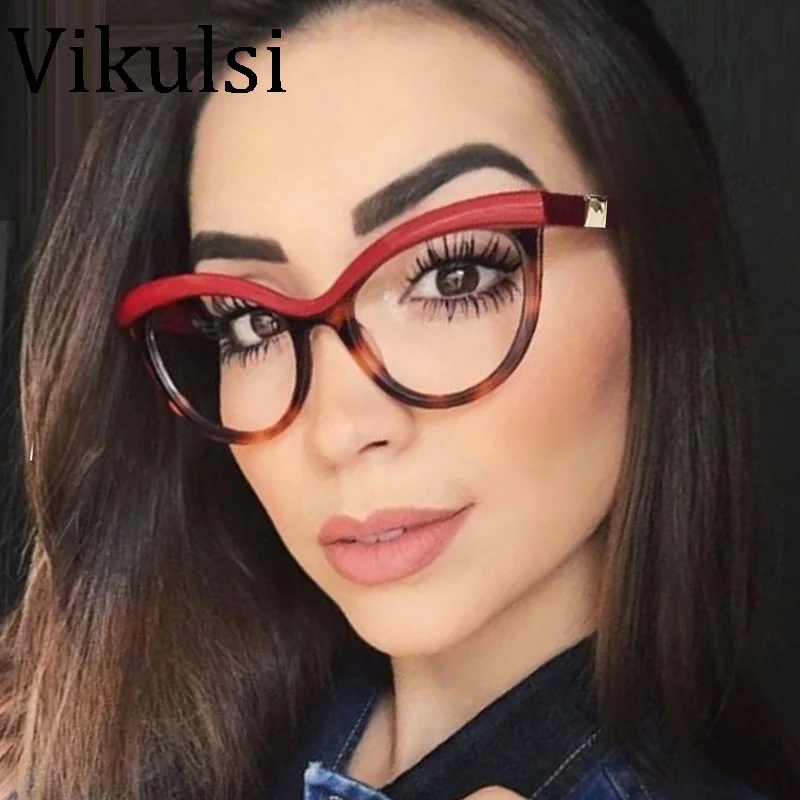 2018 модные сексуальные очки кошачий глаз женские прозрачные дизайнерские