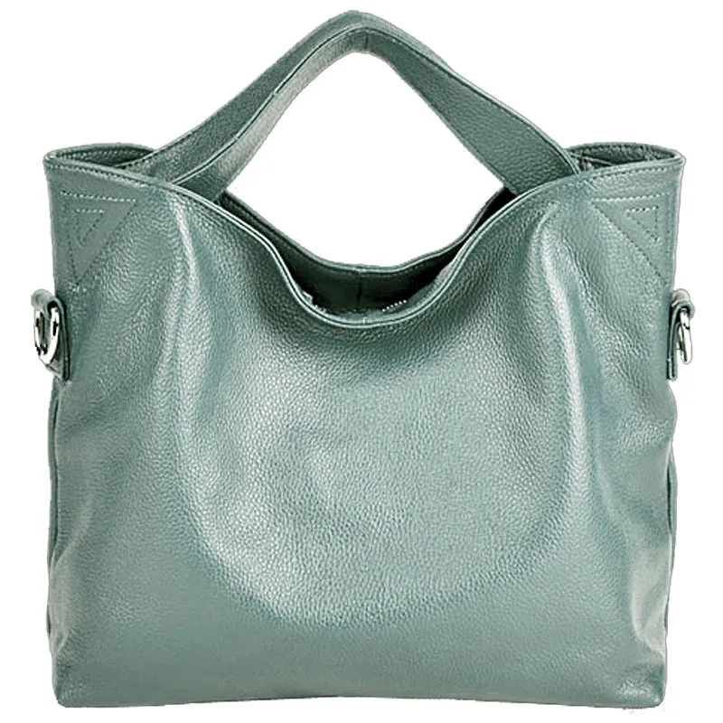 LUYO خمر النساء الطبيعي لينة حقيبة جلدية أصلية بسيطة حقيبة يد عارضة الازياء حقيبة كتف OL حمل حقائب أعلى-حقائب بيد