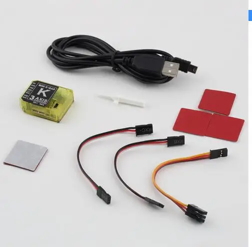 

KBAR yellow K8 V2 three-axis gyroscope 3 Axis Gyro Flybarless System For Mikado VBAR ALIGN T-REX RC Airplane