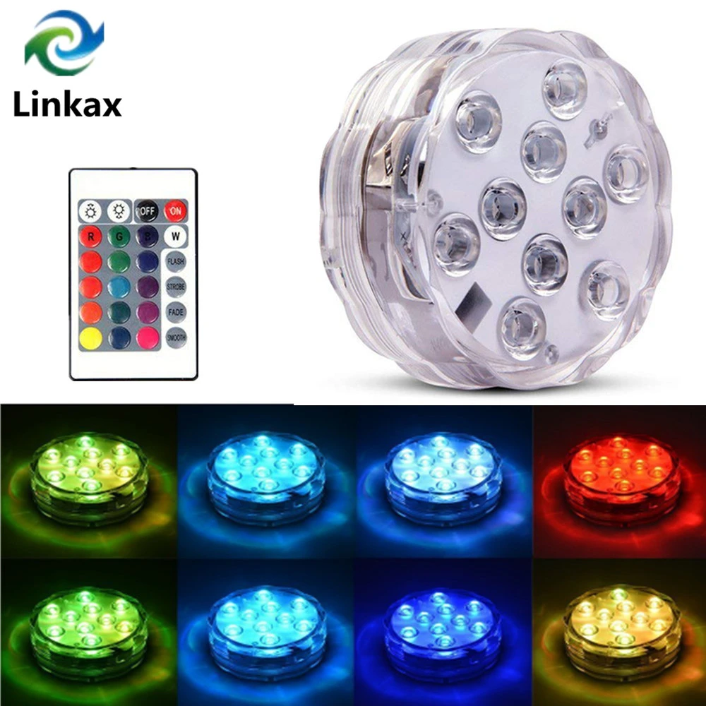 リモート制御 電池式の Rgb 水中 Led ライト防水グランドプールライト水中花瓶水ギセルロマンチックなライト Led 水中ライト Aliexpress
