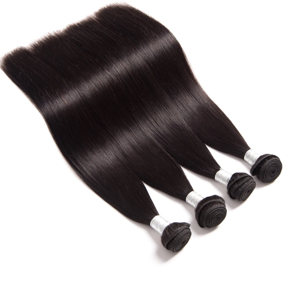 [ALIPOP] Straight Hair Brazilian Virgin Hair Weave Bundles Human Hair Bundles 10-28 Nature Black Color Hair Extension 1 Bundle (4)