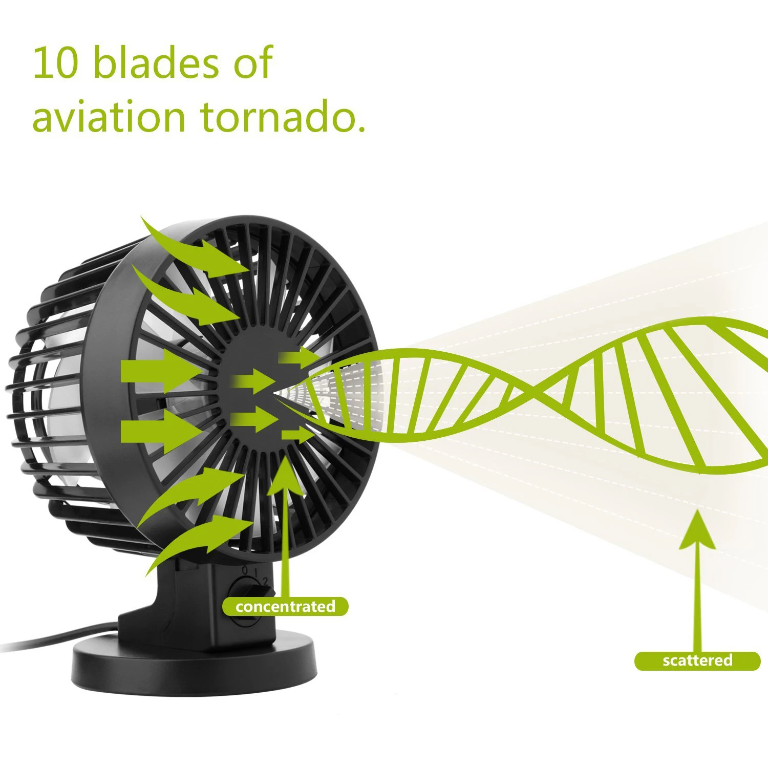 Персональный мини USB вентилятор бесшумный Настольный вентилятор с двумя лезвиями для домашний рабочий стол (2 шестерни) черный