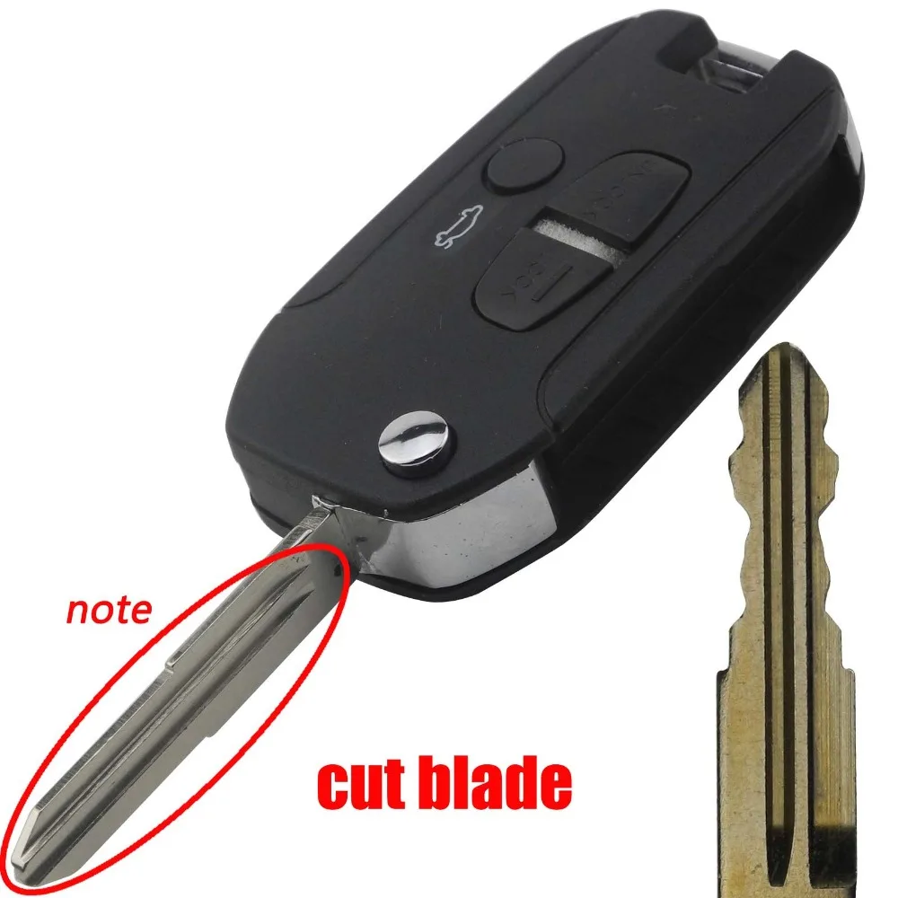 

jingyuqin cut blade 3 Buttons Modified Key Case Shell Cover For Mitsubishi Lancer Evo Colt Outlander Mirage Keyless