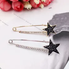New Luxury Vintage Zircon Star Brooches Large Pins for Women font b Men b font Fashion
