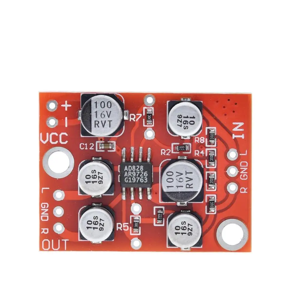 Шэньян 1 шт. DC 5V 15V 12V AD828 Стерео предусилитель Мощность усилитель плата усилителя