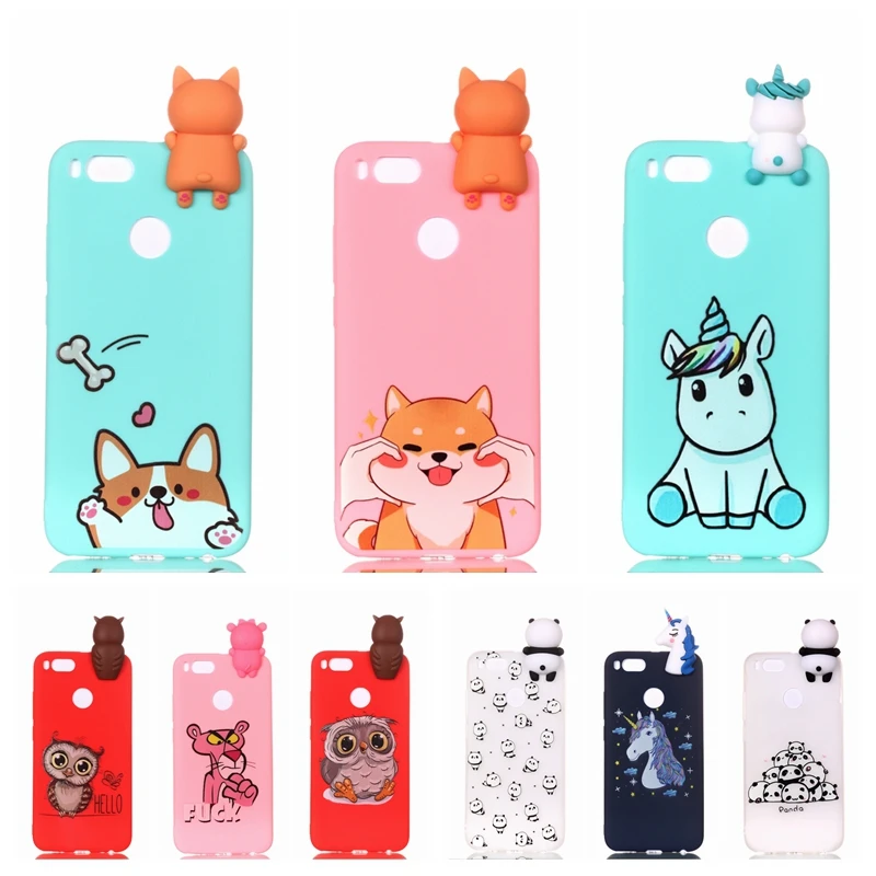 

Fundas Xiaomi mi a1 Phone Case Cartoon 3D Unicorn Panda Dog Silicone Case Cover on for Xiaomi Xiomi mi a1 mi-a1 5x Cases Women