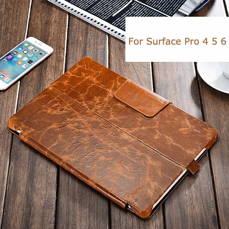 

Case for Microsoft Surface Pro 7 6 5 4 Oil Wax Vintage Genuine Leather Cowhide Cover Business Stand Case for Surface Pro 7 12.3
