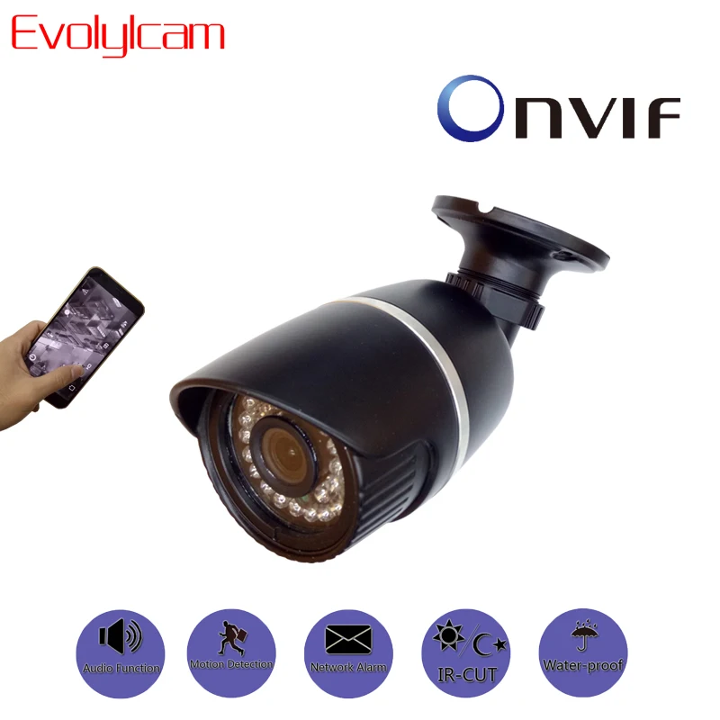 

Evolylcam Audio 720P 1MP/ 960P 1.3MP/ 1080P 2MP HD IP Camera Network Alarm Onvif P2P CCTV Camera IR Bullet Security Surveillance