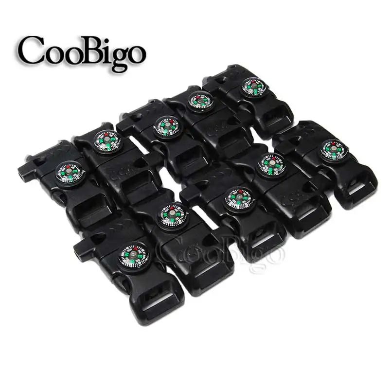 1pcs 5/8"(15mm) bing Compass Side Release Whistle Buckle Scraper