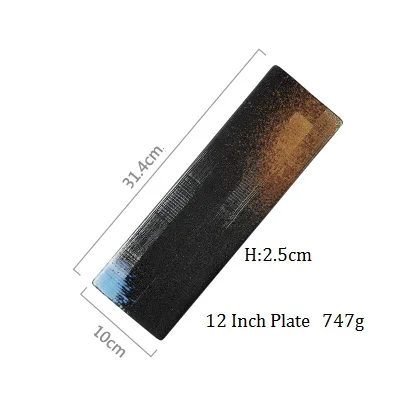 NIMITIME японский стиль керамические прямоугольные суши холодное блюдо плоское блюдо Ретро тарелка для ресторана для ужина посуда - Цвет: 12 Inch Plate