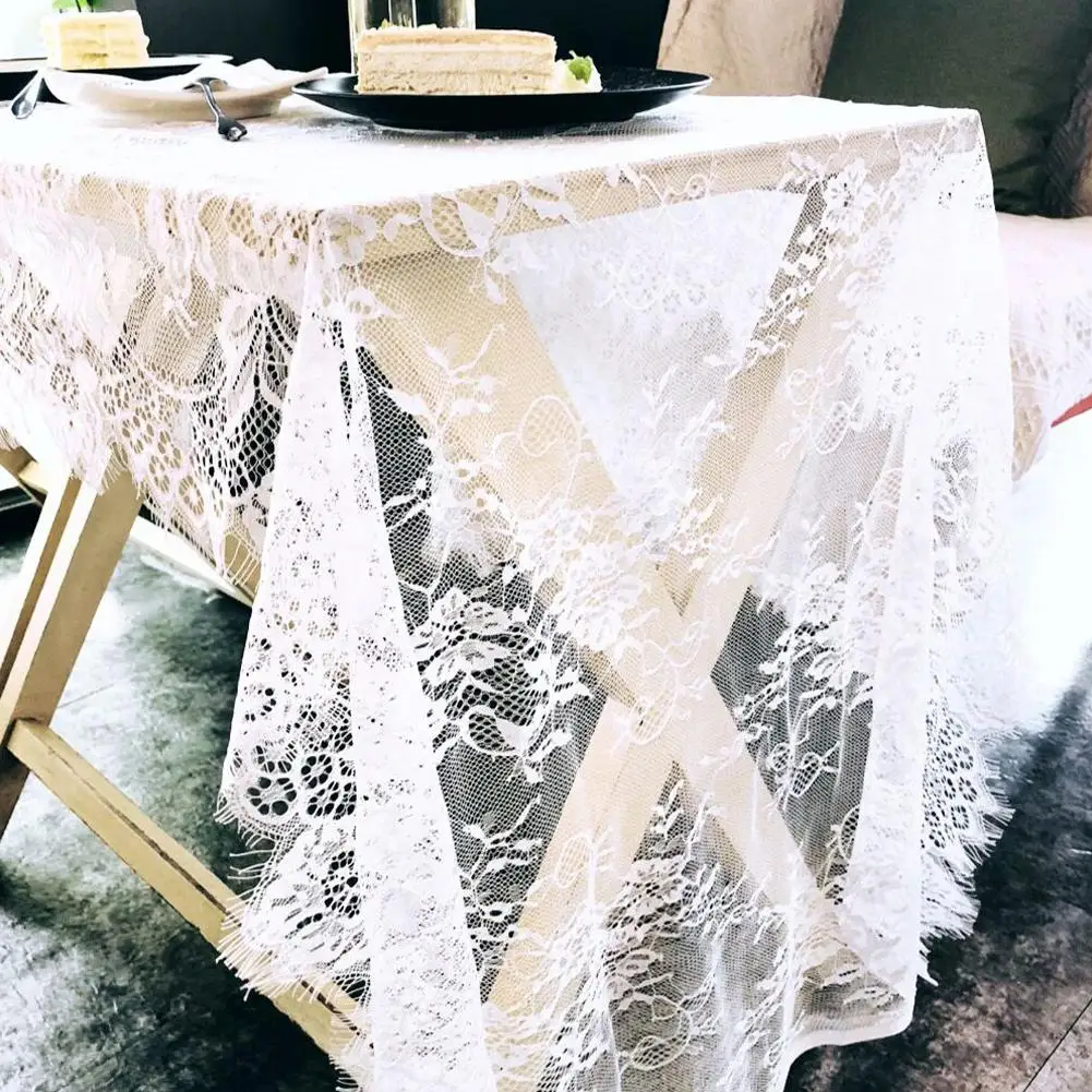 Vintage Rose Lace Tablecloth Country Style Wedding Reception Table