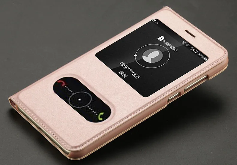 luxury open window leather flip case for huawei honor 8 lite 12