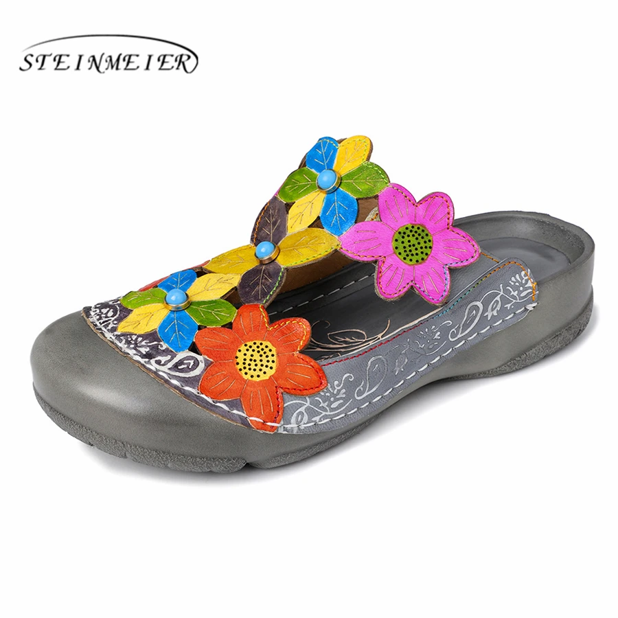 

Women Genuine cow Leather casual sandals Slippers summer oxford shoes woman shoes oxfords flats sandals for women 2019 spring