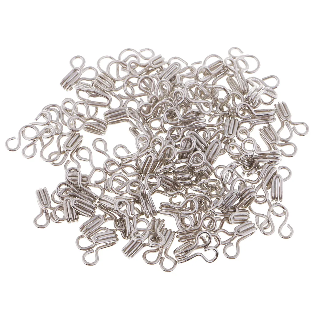 50 Sets Metal Sewing Hooks and Eyes Closure for DIY Bra Clothing Pants Dress Accessories