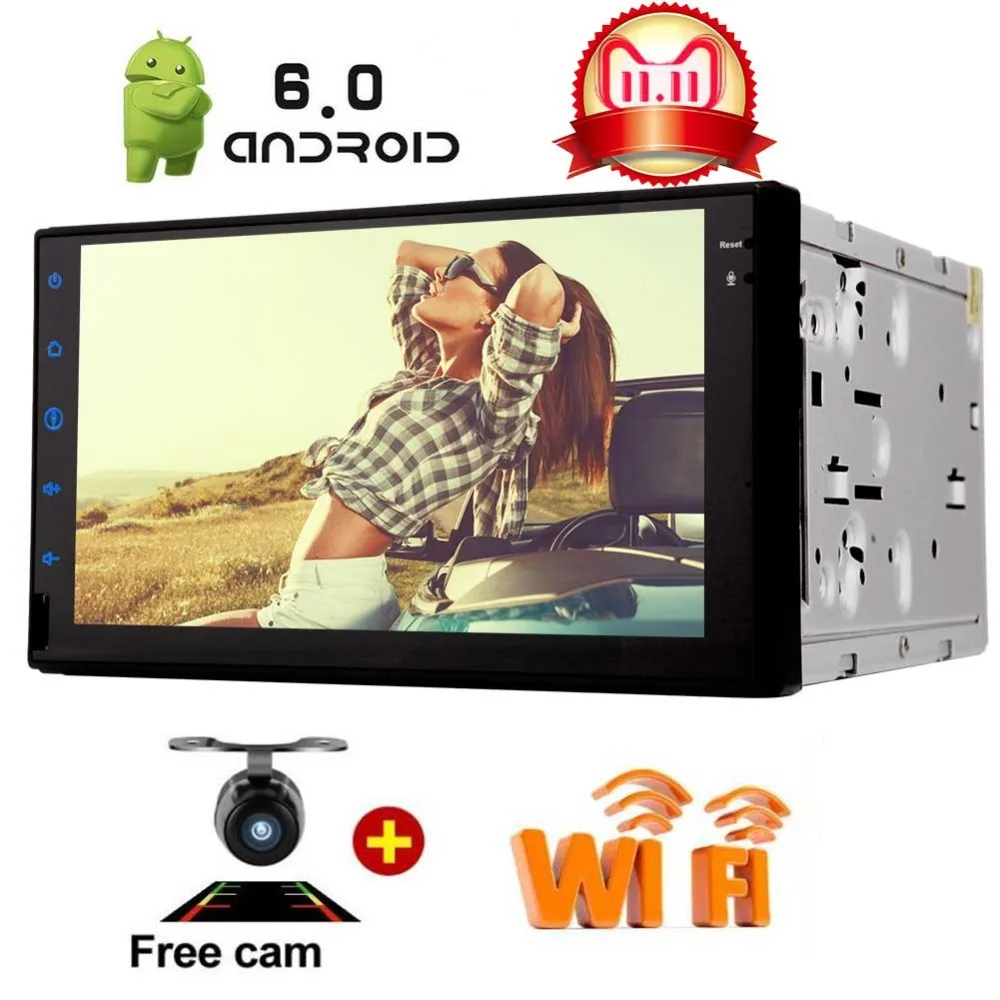 

Head Unit support Bluetooth, MirrorLink, WIFI, USB SD, AUX, OBD2 Android Car Radio Double 2 Din Stereo In Dash Head Unit 7 Inch
