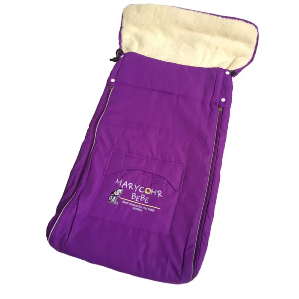 Зимний толстый хлопок флис многофункциональный Winderproof новорожденный Конверт одеяло детский спальный мешок пеленать Детские коляски спальные мешки - Цвет: Purple