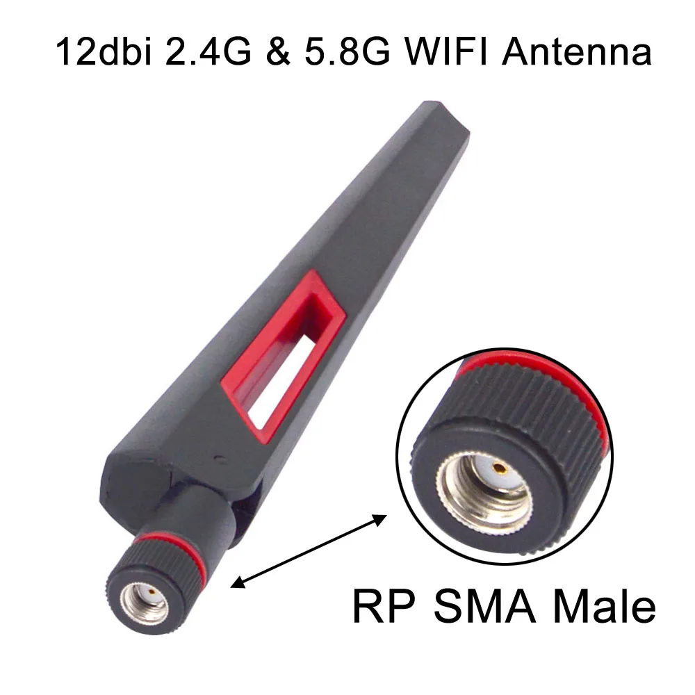 10 шт. 12 dbi Двухдиапазонная wifi антенна 2,4G 5G 5.8Gh RP SMA Male/SMA Male антенны Усилитель WLAN маршрутизатор антенный усилитель