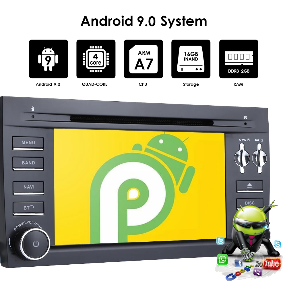 Clearance Android 9.0 Car DVD Multimedia Player For Porsche Cayenne 2003 2004 2005 2006 2007 2008 2009 2010 GPS Navigation Radio Head Unit 4