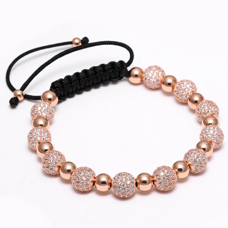 

Magic Fish Bracelets for women 6mm Titanium steel beads 8mm Copper Zircon ball Weave bracelet Bracelets & bangles Bileklik