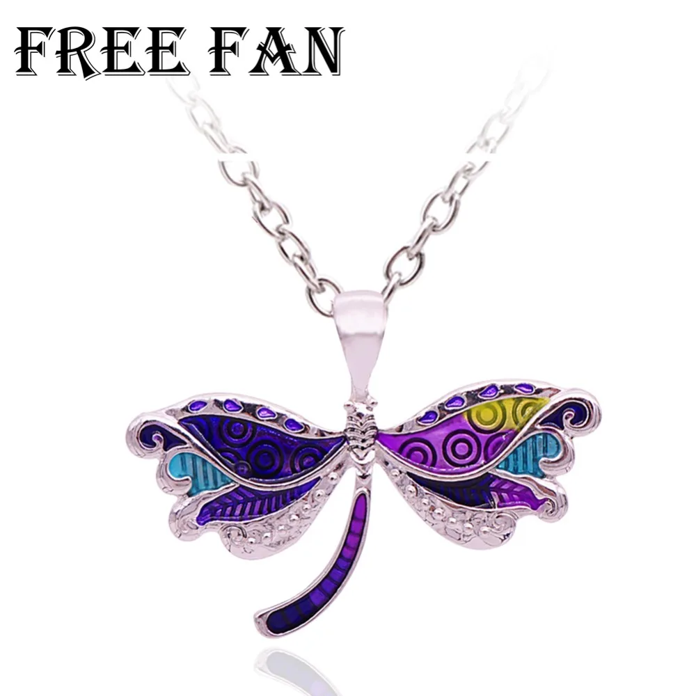 

Free Fan 2018 Summer Colorful Enamel Dragonfly Pendant Necklace Maxi Statement Choker Custom Necklaces For Women Children Gift