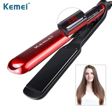 Kemei LCD Display Flat Iron Digital Temperature Control Straightening Irons Ceramic Hair Straightener 120-230 Degree Ajustable
