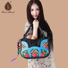 Горячая Распродажа, Брендовые женские сумки из мягкой искусственной кожи с вышивкой в богемном стиле, женские сумки на плечо с кисточками и помпоном ручной работы в этническом стиле