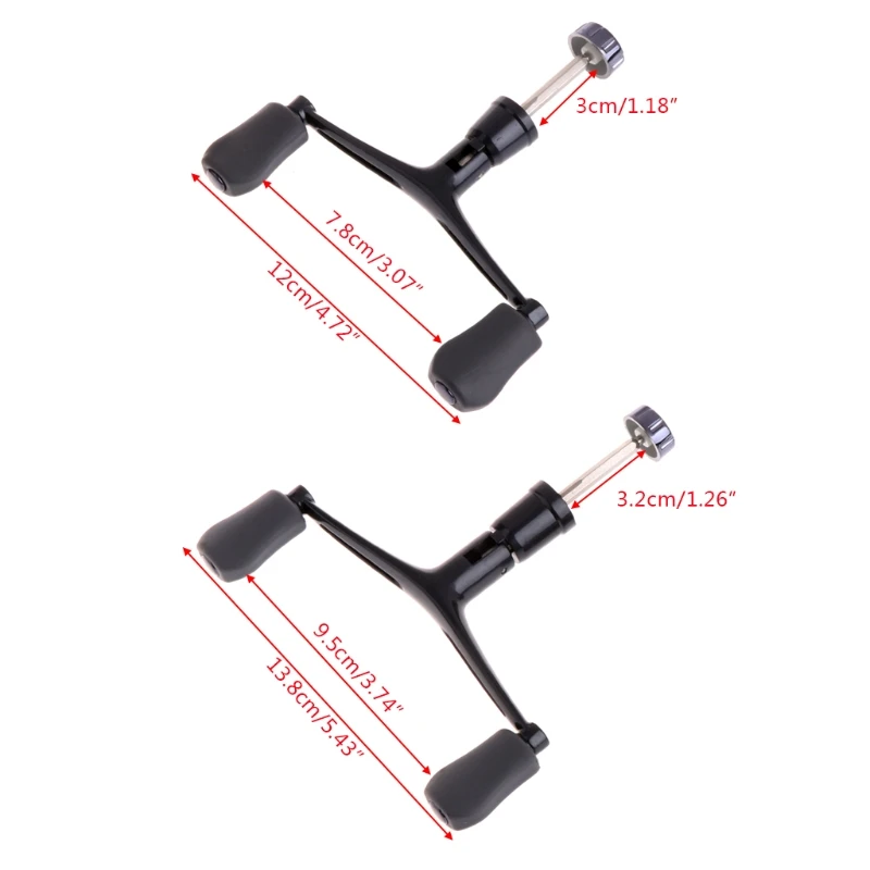 

Fishing Handle Reel Double Knob Replacement Spinning Accessories Aluminum Alloy