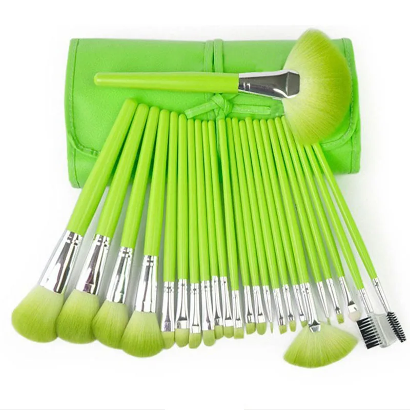 24PCS Makeup Brushes Set Green Powder Concealer eye shadow eyebrow cosmetics beauty tools (5)