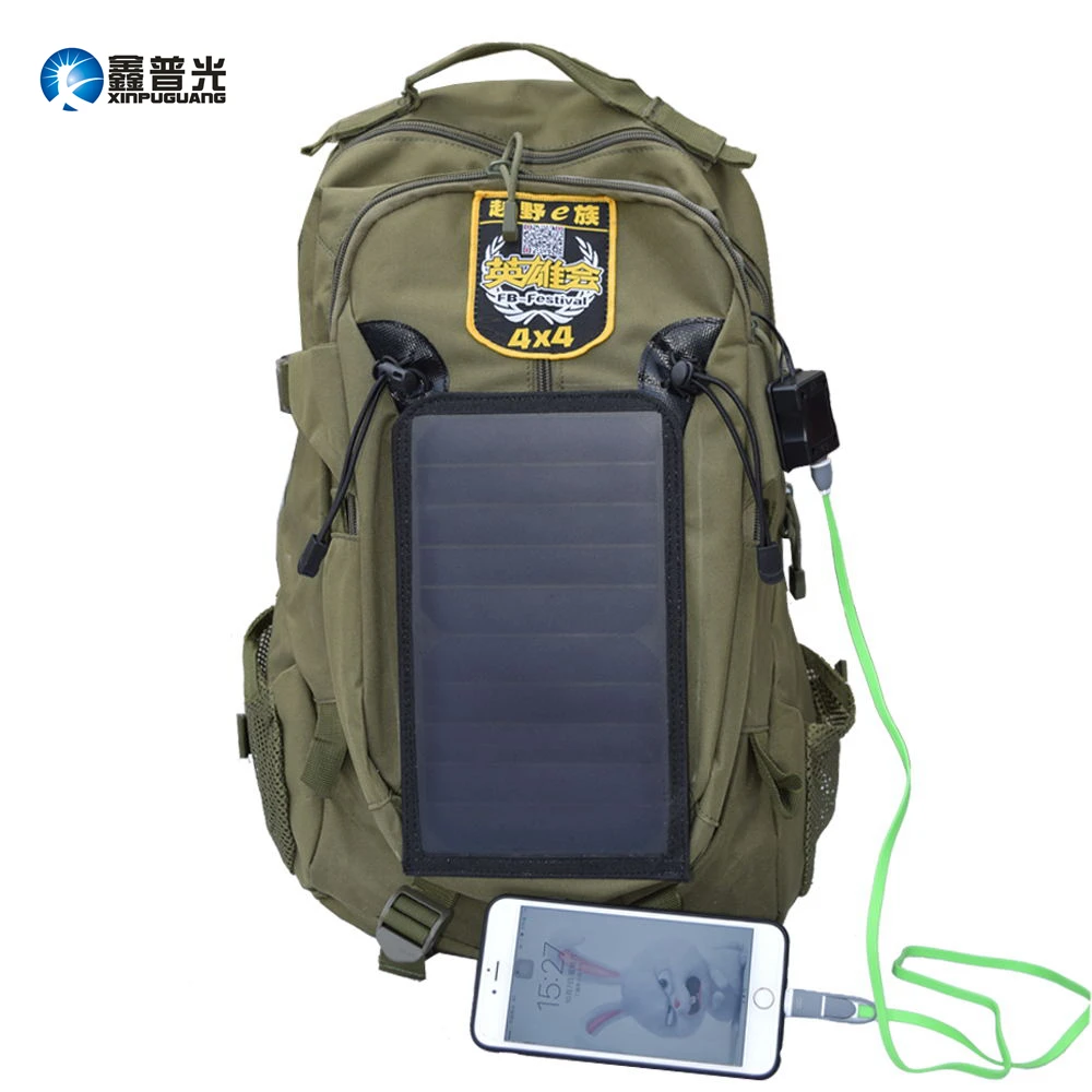 Xinpuguang 6 Вт в рюкзак с солнечной панелью хаки USB зарядное устройство для зарядки