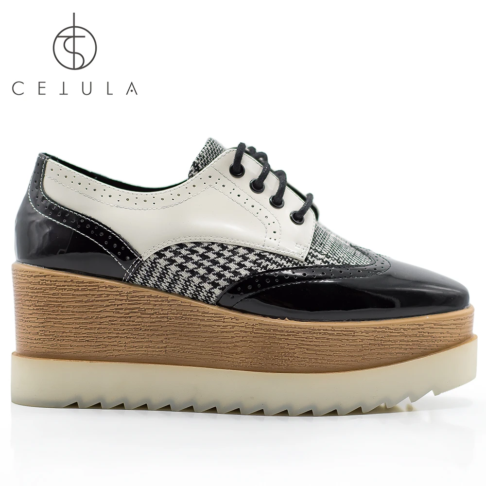 Lacets Main Cetula Chaussures Swallow Brevet Black Talons Oxford Texture Bois forme 2019 Hauts Classique Fabriqués Grille La Derbies Ft Jazz Femmes Plate À 6ArrwIqY