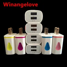 Winangeleve 100 шт./лот 5В 1а+ 2.1A Универсальный США штекер 2 двухпортовый USB настенный адаптер зарядного устройства для ipad для iphone7 6 5