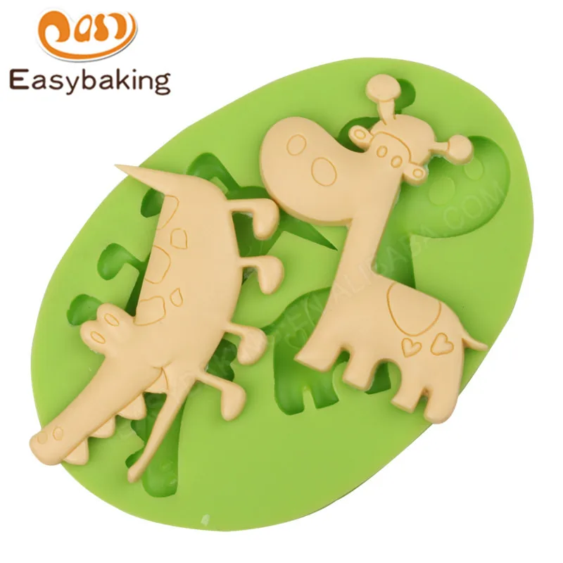 ES-0041 Crocodile Giraffe Silicone Molds Fondant Mould for cake decorating