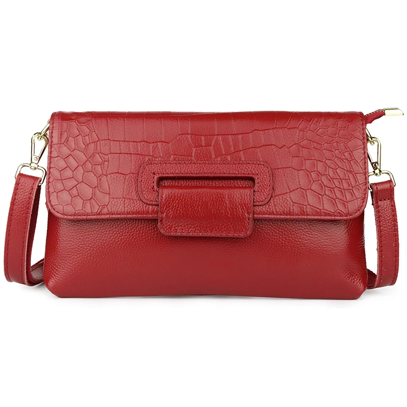 

Fashion Crocodile Pattern Envelope Cross-body Bags Multi-function Messenger Bags Luxurious 100% Genuine Leather Women's Handbags