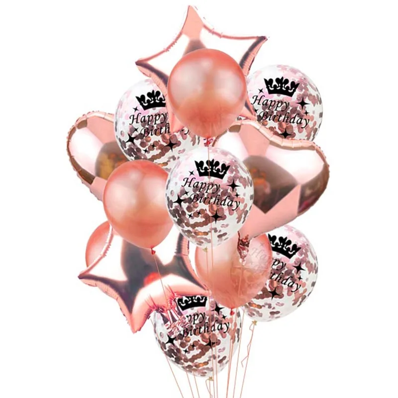 Шарики ко дню рождения 30 40 50 60 70 80 лет День рождения украшения для взрослых шары деко воздушные шары ко дню рождения конфетти S5XN - Цвет: HP birthday