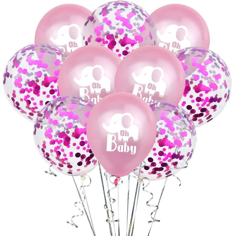 12Inch Oh Baby Elephant Latex Balloons Kids Birthday Decoration  Confetti Balloon Baby Shower Patry Supplies