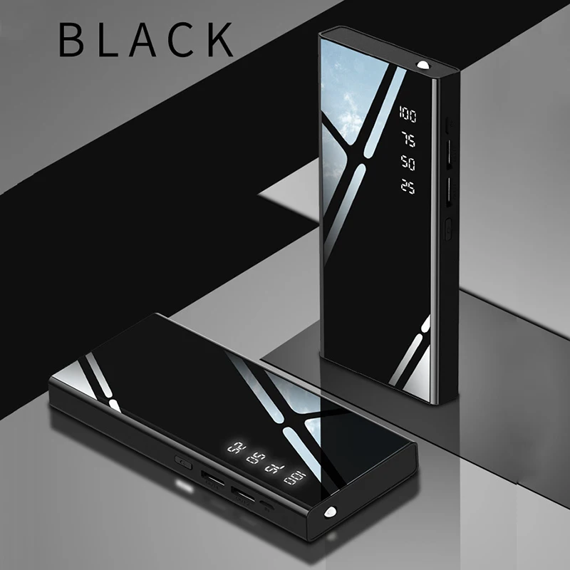 

10000mAh Portable External Power Bank Phone Charger Dual USB Port Powerbank LED Display Flashlight Phone Battery Charger