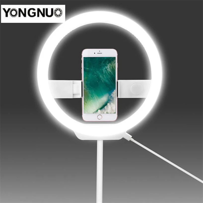 Кольцевой светильник YONGNUO YN128 3200 5500K белый свет для селфи светодиодные лампы