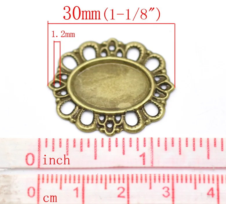 DoreenBeads 50 с бронзовой филигранью под старину кабошоны декоративные коннекторы 30x26
