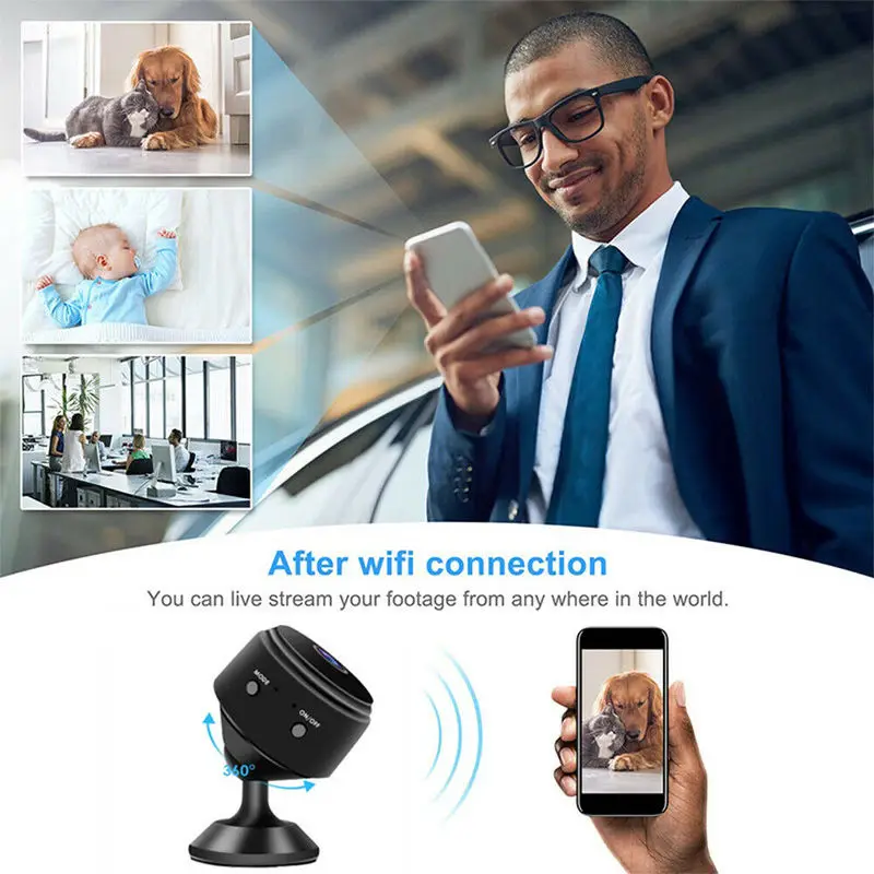 

Mini WiFi Camera Infrared Night Vision Wireless IP P2P Motion Detection Suction DV Video Recorder A9 Camcorder Full HD 1080P