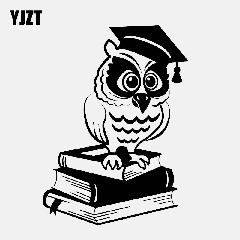 YJZT 12 см * 16 библиотека Сова книги виниловые черные/серебристые фотообои |