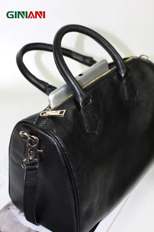 GINIANI натуральная коровья кожа женские черные базовые бостонские сумки женские крутые сумки на плечо с рисунком кота