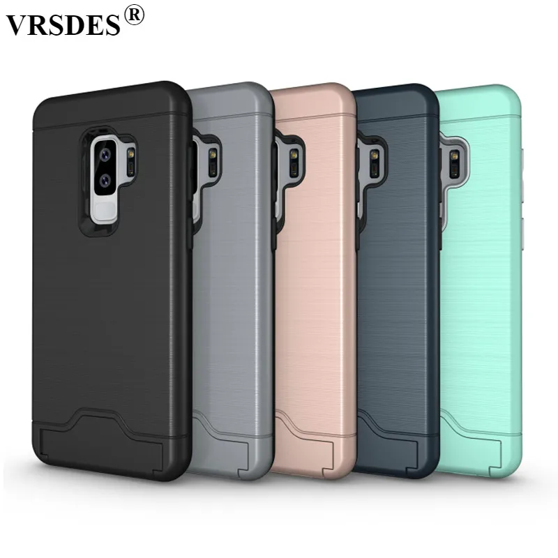 

Soft Rubber Hybrid PC Shockproof Card Slot Case For Samsung S10 E S9 S8 Plus S7 Edge A8 A7 A5 A3 J7 J5 J3 2018 2017 Cover Funda