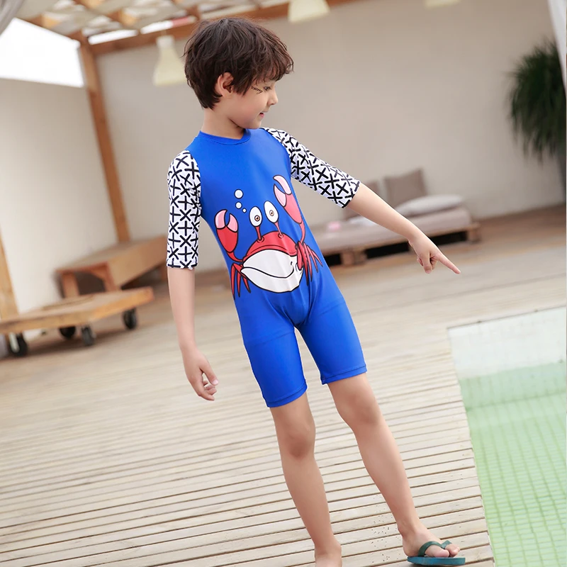 Kids Print One Piece Swimsuit Cartoon Boys Children's Swimwear UPF50