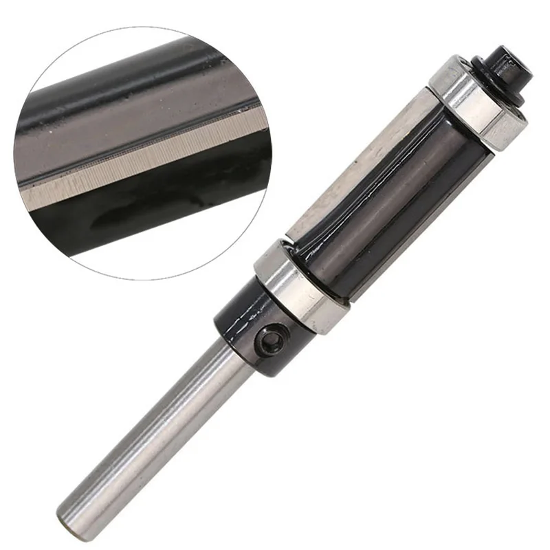 Double Bearing Trimming Cutter Double Edge Straight Router Bit Woodworking Tool Wood Milling Trimming Machine Boring Cutter 1/4