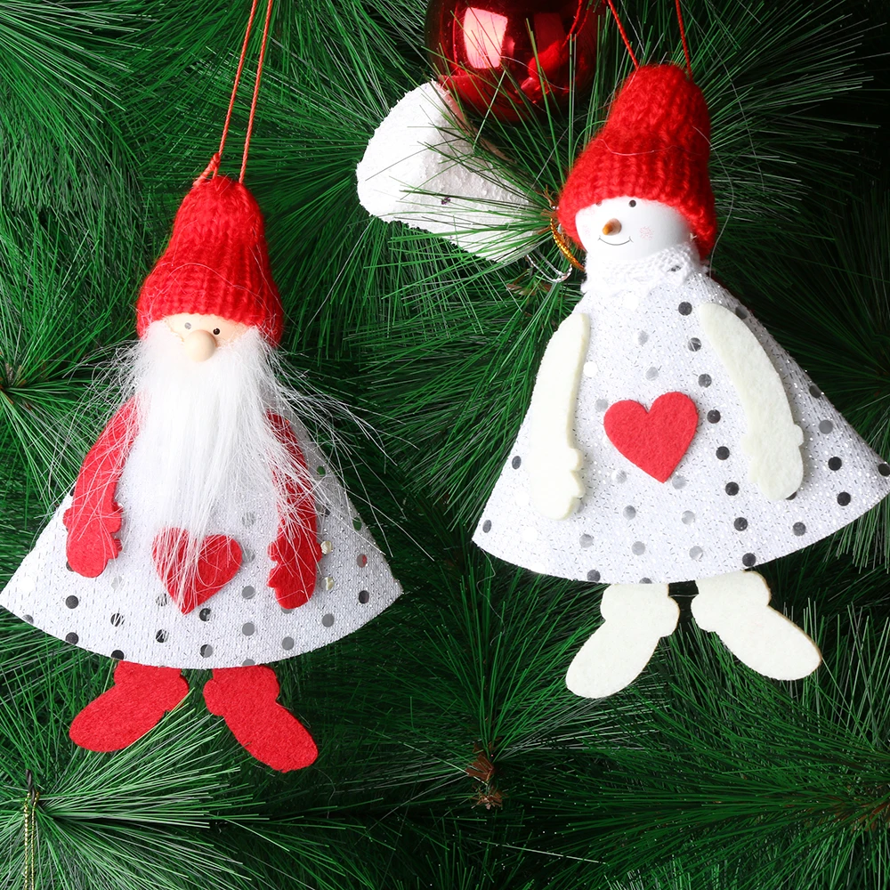 1PC Christmas Cloth Doll Pendant Christmas Tree Cute Doll Ornament Mini