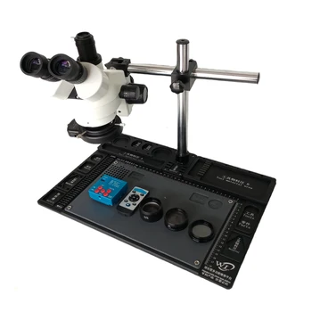 

3.5X 7X 45X 90X Trinocular Stereo Microscope+30MP HDMI Digital USB Microscopio Camera+Big Aluminium alloy phone repair table