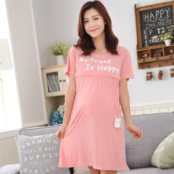 

Dollplus Maternity Pajamas Breastfeeding Nursing Nightgowns Room Wear Sleepwear Pregnant Woman Pajamas Pregnancy Dress