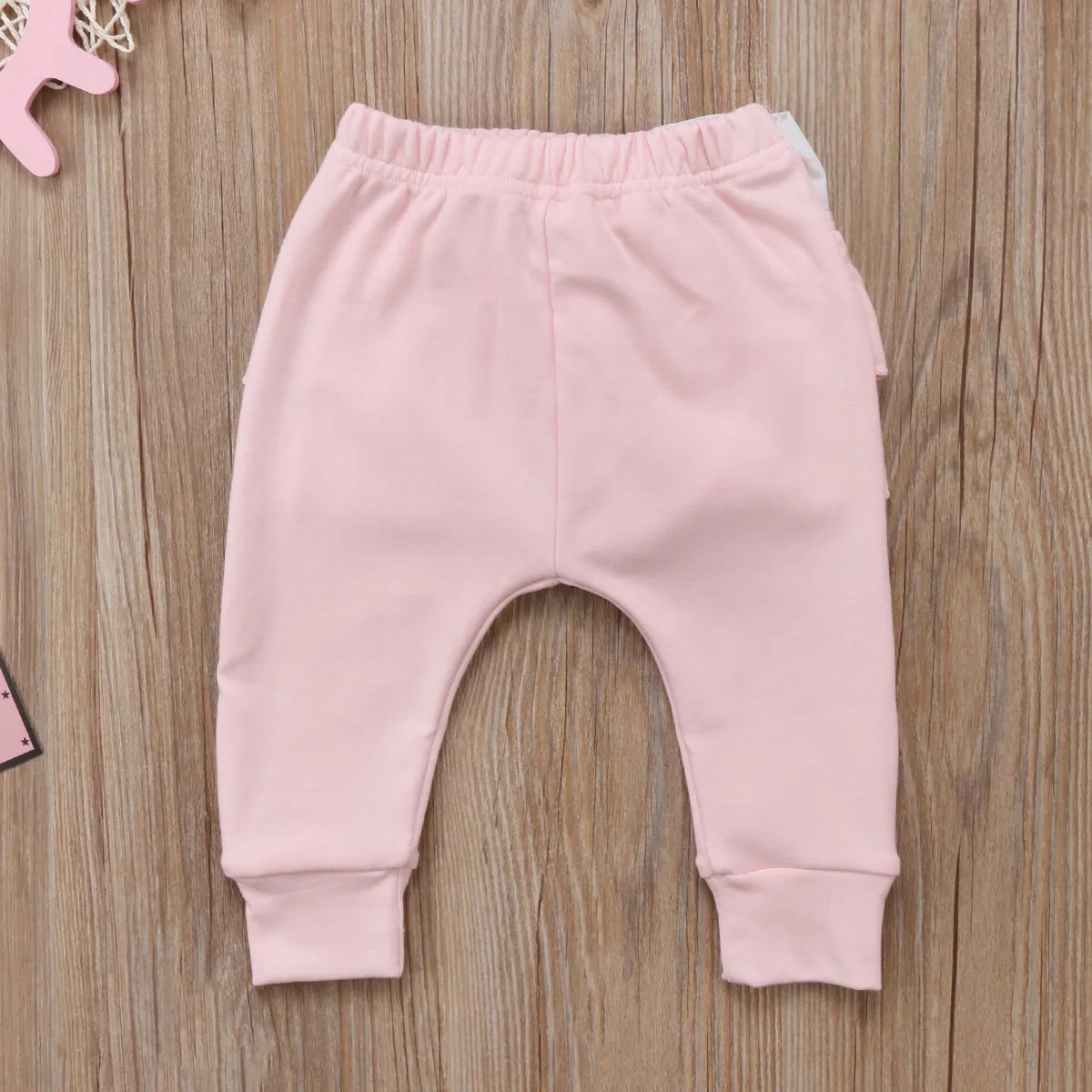 Штаны для маленьких девочек; однотонные детские длинные штаны с рюшами и бантом розового и серого цветов; брюки с бантиком; повседневные штаны