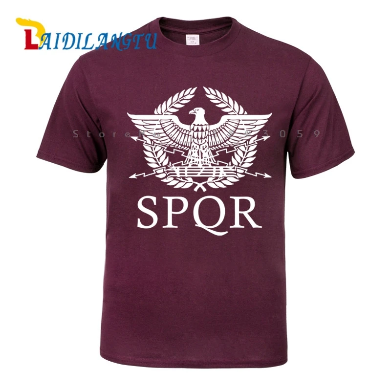 SPQR Римский гладиатор имперский золотой Орел Футболка мужская повседневная
